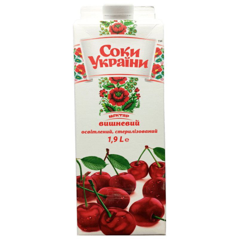 Нектар вишневий освітлений ТМ Соки України 1,9л